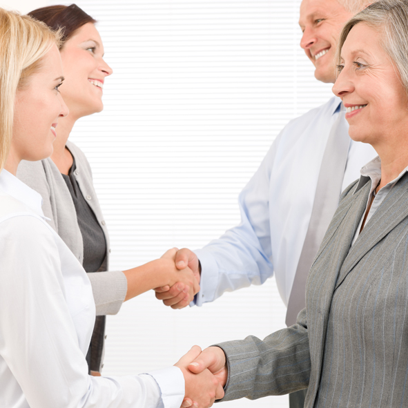 Business partners close deal people shaking hands