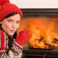 Fireplace, winter and Christmas