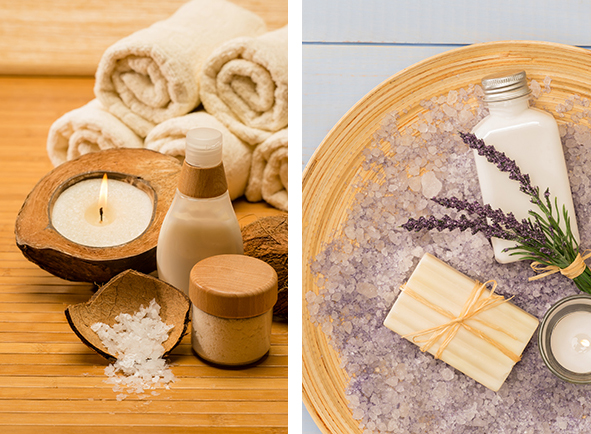 Provence style aromatherapy lavender cosmetic products